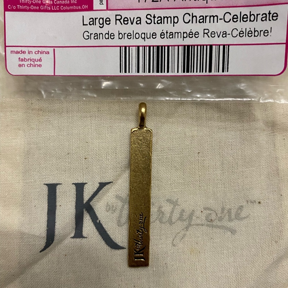 Thirty-One Gold Reva Stamp Charm - Picture 2 of 4
